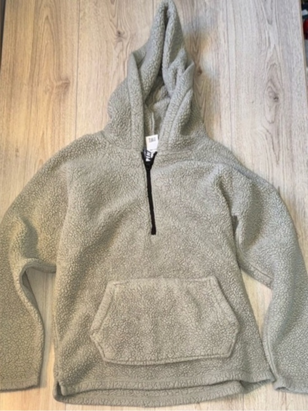 Victoria’s Secret pink green Sherpa hoodie sweatshirt hooded sweater